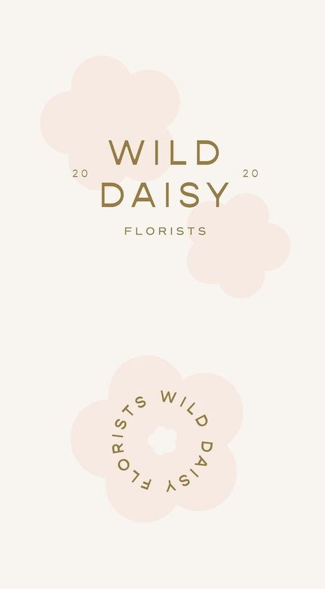 Pretty Logos Design, Brand Kit Minimalist, Brand Logos Aesthetic, Daisy Branding, Florist Logo Branding, Flowers Branding, Aesthetic Logo Design, Daisy Logo, Florist Branding