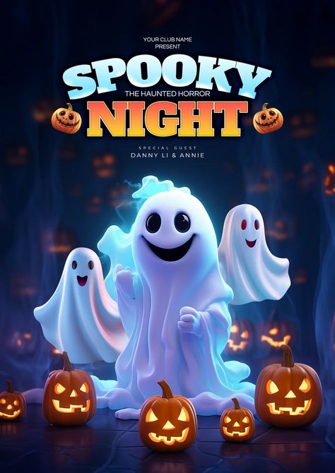 Pumpkin Head Halloween Poster 3d Cute White Ghost Holiday Horror Night#pikbest#Templates#Poster Cute Ghost Pumpkin Carving, Black Poster Design, Ghost Pumpkin Painting, Ghost Pumpkin Carving, Halloween Design Graphic, Poster Natal, Halloween Poster Design, Halloween Ads, Halloween Graphic Design