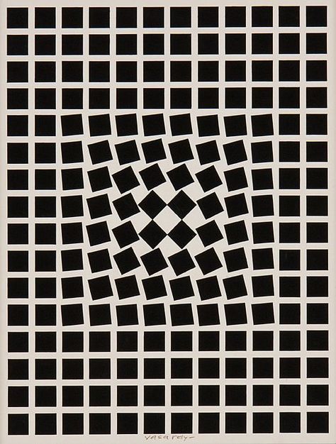 Opt Art, Victor Vasarely, Optical Art, Black And White Pattern, Illusion Art, Design Graphique, Op Art, French Artists, Art Movement