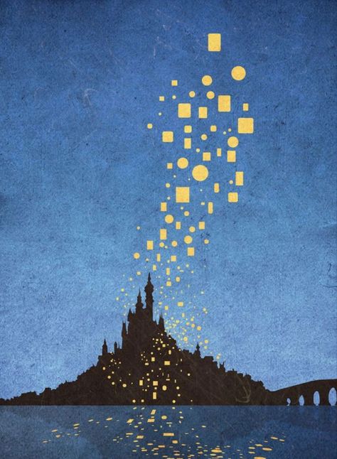 Annabell Lee, Rapunzel Silhouette, Lanterns In The Sky, Blue Sky Night, Rapunzel Castle, Disney Themed Nursery, Tangled Lanterns, Tangled Wallpaper, Fairy Lanterns