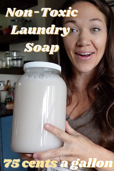 Skip the $10 greenwashed "clean" laundry soap and make your own truly non-toxic version for pennies on the dollar! I use this laundry soap on cloth diaper, dirty farm and work clothes, and all of the laundry for our large family - it works great! #liquidlaundrysoap #laundryhacks #largefamilylaundry #moneysavingtips #largefamilyonabudget #homesteading #homemaking Diy Laundry Detergent Powder, Hopewell Heights, Homemade Laundry Soap Liquid, Laundry Detergent Powder, Homemade Laundry Detergent Liquid, Laundry Soap Recipe, Diy Detergent, Diy Laundry Soap, Homemade Laundry Detergent Recipes