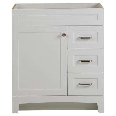 Thornbriar 30 in. W x 21 in. D Bathroom Vanity Cabinet in Polar White Ikea Bathroom Vanity, 30 Inch Vanity, Bathroom Vanities Without Tops, Staining Furniture, Powder Room Decor, Bathroom Vanity Cabinet, Ikea Bathroom, Condo Ideas, Home Decor Hacks