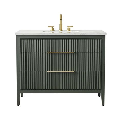 Light Wood 42 Inch Vanity No Countertop | Wayfair 42 Inch Vanity, Engineered Stone Countertops, White Sink, Engineered Stone, Bathroom Refresh, Ceramic Sink, Stone Countertops, Stone Top, Single Bathroom