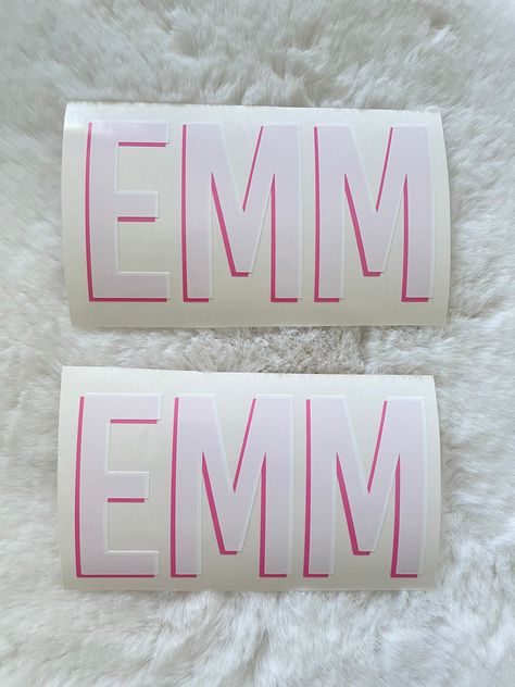 Double Layer Monogram Decal Three Letters | Shadow Monogram for Phone, Tumbler, Car, Luggage | Customizable Vinyl Decal | Free Shipping by poppyandgrayshop on Etsy Shadow Monogram Cricut, Pink Car Decals, Pink Decals, Shadow Monogram, Three Letter Monogram, Preppy Decal, Monogram Ideas, Chesapeake Va, Monogram Stickers