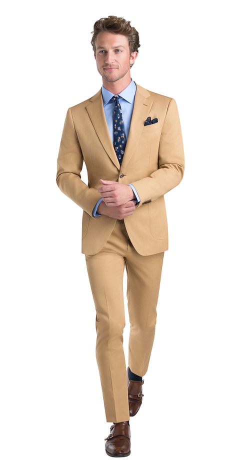 Khaki Cotton Custom Suit Beige Suits Wedding, Khaki Suits, Khaki Suit, Gold Suit, Tan Suit, Suit Ideas, Beige Suits, Designer Suits For Men, Formal Suit