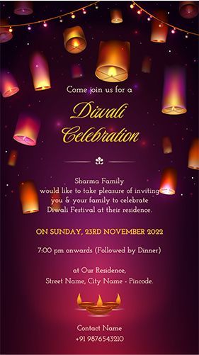 Diwali Party Celebration Invitation for WhatsApp | Wishes & Greeting Card Diwali Invitation Cards Background, Cards Party Invite Diwali, Diwali Invitation Card Template, Diwali Cards Party Invite, Diwali Party Invite Template, Diwali Invite Template, Diwali Cards Design, Diwali Template Design, Diwali Invitation Cards