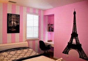 Love Paris Paris Style Bedroom, Paris Bedroom Ideas, Marilyn Monroe Room, Paris Theme Room, Paris Room Decor, Tower Room, Pink And Black Bathroom, Paris Bathroom, Paris Themed Bedroom