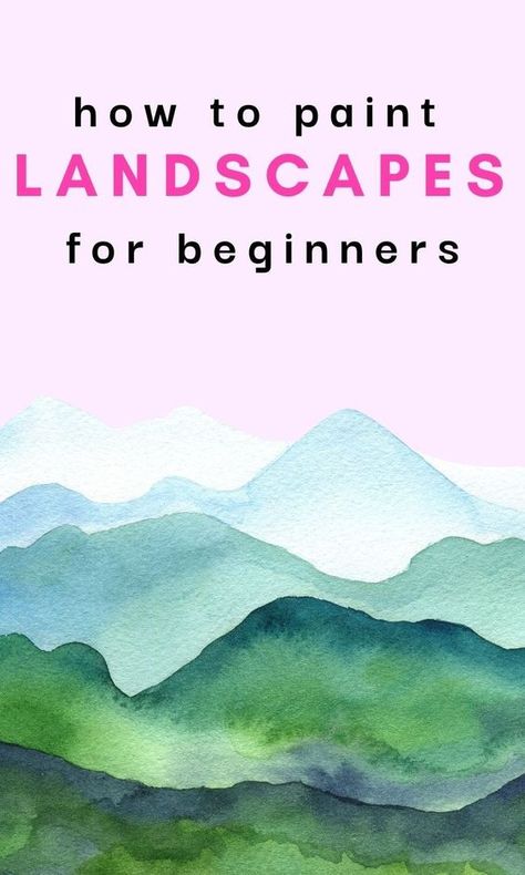 Landscape painting ideas that are easy and beginner friendly in acrylic and watercolor | watercolour tutorials beginners #art #howtopaint #painting #landscape Watercolour Painting For Beginners Landscapes, Watercolor Landscape Step By Step, Watercolour Techniques Tutorials, Watercolor Art Landscape Tutorial, Easy Watercolour Landscapes, Watercolour Inspiration Landscape Easy, Easy Watercolor Landscapes For Beginners, Watercolor Art Landscape Simple, Landscape Watercolor Paintings Easy