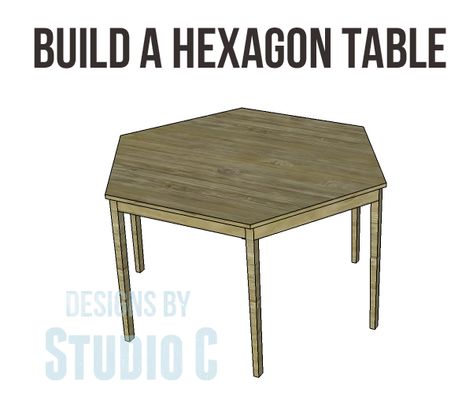 free furniture plans build hexagon dining table from @Cher-Ann Texter - Designs by Studio C Concrete Patio Furniture, Hexagon Dining Table, Magic Rules, Free Furniture Plans, Dining Table Plans, Hexagon Table, Patio Furniture Diy, Hexagonal Table, Diy Dining Room Table