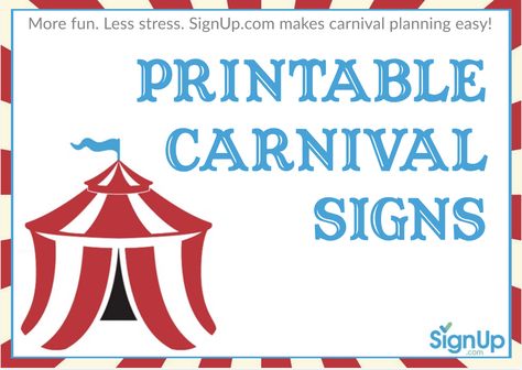 Printable Carnival Signs - Free Festive Signage for Games, Tickets, Booths & Food Stations | SignUp.com Carnival Game Signs, Carnival Printables, Carnival Classroom, Game Signs, Diy Carnival Games, Carnival Signs, Carnival Booths, Carnival Tickets, Fall Carnival