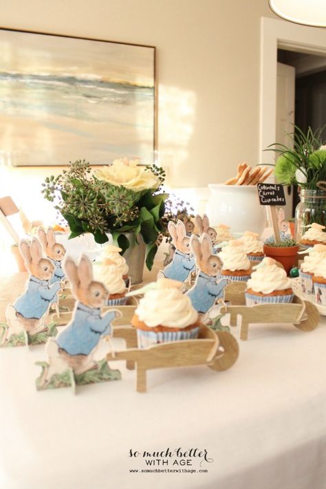 Beatrix Potter Party, Rabbit Theme Party, Peter Rabbit Theme Party, Peter Rabbit Theme, Beatrix Potter Birthday, Storybook Party, Peter Rabbit Cake, Rabbit Theme, Peter Rabbit Nursery