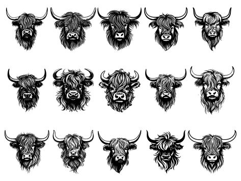 Highland Cow Pattern, Cow Face Svg, Cow Prints, Highland Cow Png, Cow Svg, Cow Ornaments, Cow Birthday, Highland Cow Print, Cow Face