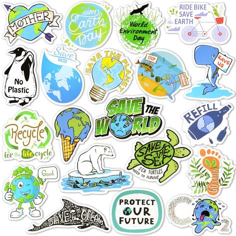 PRICES MAY VARY. Earth Stickers with Nice Size-2 to 3.5 inch vinyl stickers.Same as the photos and no duplicates.The environmental stickers are easy to use and don't leave a residue when take them off. 50 Pcs Great Quality Environmental Stickers Decals-PVC vinyl stickers material.Safe and Non-toxic,Adhesive and Durable,Waterproof and Washable,Removable and Reusable,vibrant and clear not blurry. Earth Stickers-Perfect for Halloween,Thanksgiving,Christmas,New Years Eve,Baby Shower party favors dec New Years Eve Baby Shower, Environmental Stickers, Earth Stickers, Earth Warrior, Christmas Stocking Gifts, Stickers For Kids, Kids Training, Stocking Gifts, Baby Shower Party Favors