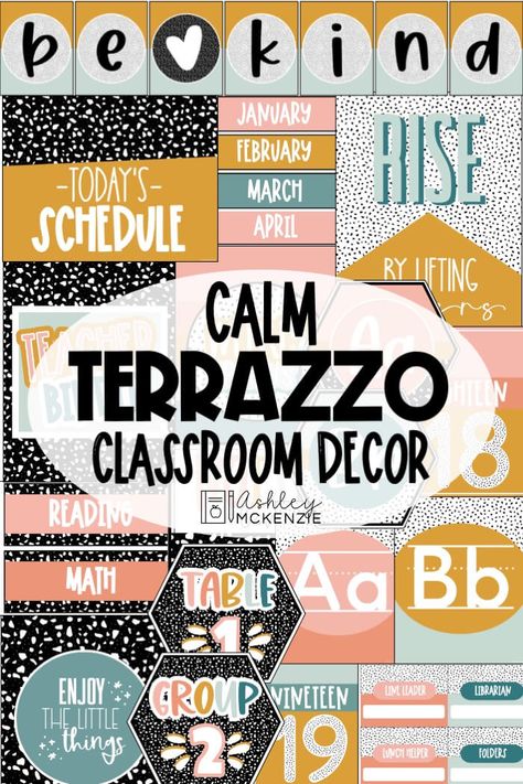 Ashley Mckenzie, Middle School Classroom Decor, Calm Classroom, Teacher Toolbox Labels, Calm Colors, Classroom Welcome, Classroom Decor Bundle, Classroom Board, Classroom Decor Themes