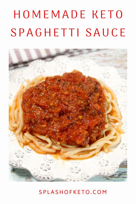 This homemade keto spaghetti sauce is bursting with flavor! We start with fresh tomatoes which results in an amazingly rich and delicious sauce! Keto Spaghetti Sauce, Keto Spaghetti, Tomato Vine, Kalamata Olives, Roma Tomatoes, Diced Onions, Saute Onions, Spaghetti Sauce, Marjoram