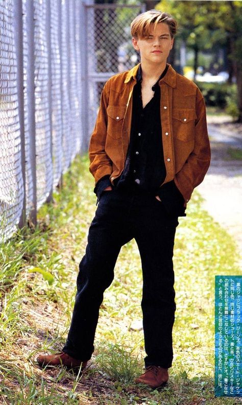 Leo Dicaprio 90s Style, Leonardo Dicaprio Outfit, Leonardo Dicaprio 90s, Models 90s, Young Leonardo Dicaprio, 90s Fashion Men, Leo Dicaprio, Fashion 1950s, 90s Fashion Outfits