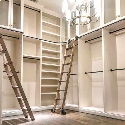 The Rolling Ladder Gallery Closet Ladder, Sliding Ladder, Master Closet Design, House Closet, Library Ladder, Dream Closet Design, Walk In Closet Design, Closet Renovation, Closet Remodel