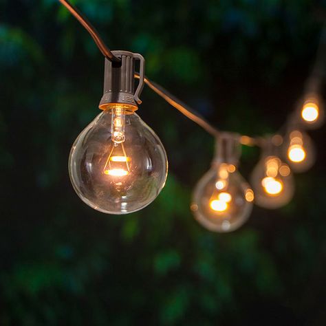 Edison Bulbs Backyard, String Globe Lights, Lightbulb Hanging From Ceiling, Globe Outdoor String Lights, Directors Notebook, Hanging Lightbulbs Wedding, Hanging Bulbs, Solar Powered Outdoor Lights, Yellow Light Bulb