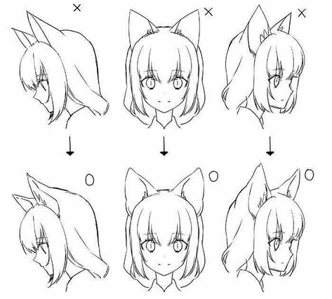 @art_reference_tips on Instagram: “Nobody: Me: DO's & DON'Ts for anime cat ears .  Credit to: ichi-up.net (on twitter & website) . DISCLAIMER!!! I DON’T OWN ANY OF THE ART I…” Anime Cat Ears, How To Draw Ears, 심플한 그림, How To Draw Anime, Illustration Tutorial, Draw Anime, 캐릭터 드로잉, Cat Eyes, Step Drawing