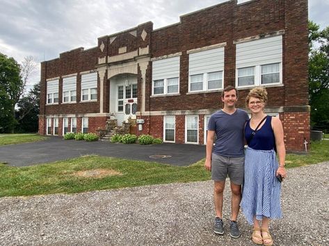 A Couple Ditched NYC for Indiana to Renovate an Old Schoolhouse Dynamic Couple, Franklin Indiana, Kate Wilson, Old Schoolhouse, Old School House, Tear Down, Living In New York, Old Building, Family House