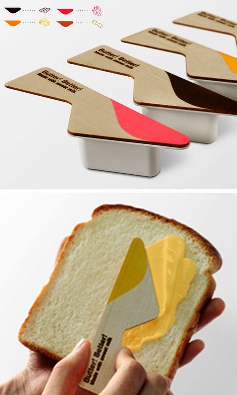 Creative packaging ButterBetter Butter Packaging Design, Butter Packaging, Interesting Packaging, Starbucks Cup Art, Food Innovation, Innovative Packaging, Delicious Drink Recipes, Stunning Hairstyles, Cool Packaging