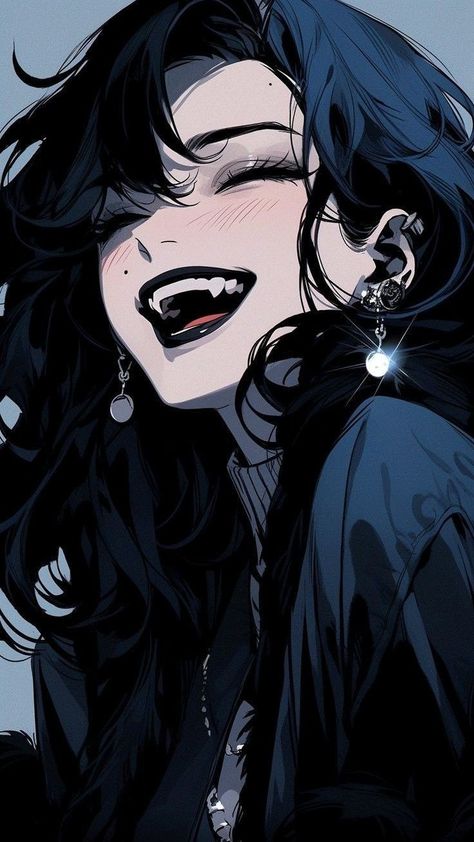 Vampire Oc Female Art, Goth Anime Pfp, Anime Goth, Anime Woman, Anime Show, Vampire Art, Cute Profile Pictures, Dark Anime, Character Portraits