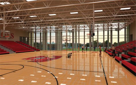 School Gym Design, Gymnasium Design, High School Architecture, High School Gym, School Gymnasium, School Building Design, School Gym, Renovation Design, High Schools