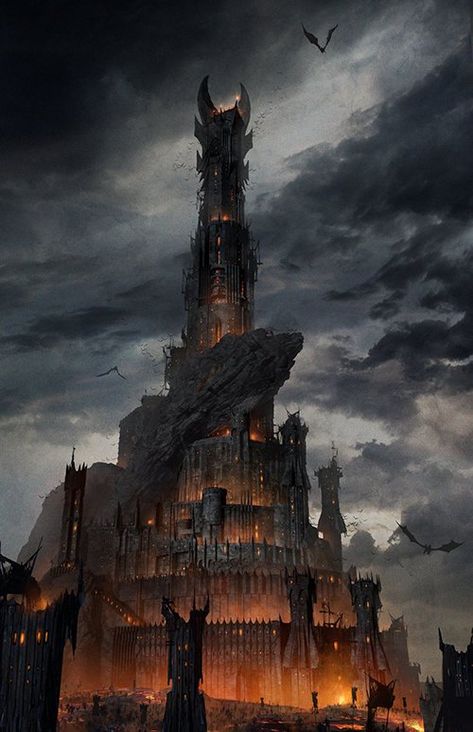 Barad Dur, Middle Earth Shadow, Shadow Of Mordor, Middle Earth Art, Tolkien Art, Lotr Art, Heroic Fantasy, Fantasy City, Fantasy Castle