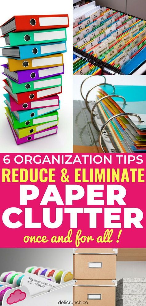 How to get rid of and deal with paper clutter? Eliminate and organize paper clutter with these DIY paper clutter organization tips and solutions! Effective organization filing system and hacks for office, kitchen, school and life in general! Whether you w Paper Clutter Solutions, Home Filing System, Diy Office Organization, Paper Clutter Organization, Diy Organizing, Decluttering Hacks, Office Organization Files, Clutter Solutions, Organizing Paperwork