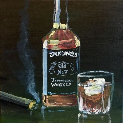 The Jack Daniels Whiskey Painting Mar.29,19 - Mississauga | Studio Paint Bar Jack Daniels Bottle Painting, Jack Daniels Painting, Jack Daniels Drawing, Whiskey Painting, Bar Painting, Beer Painting, Holden Caulfield, Jack Daniels Bottle, Whiskey Cups