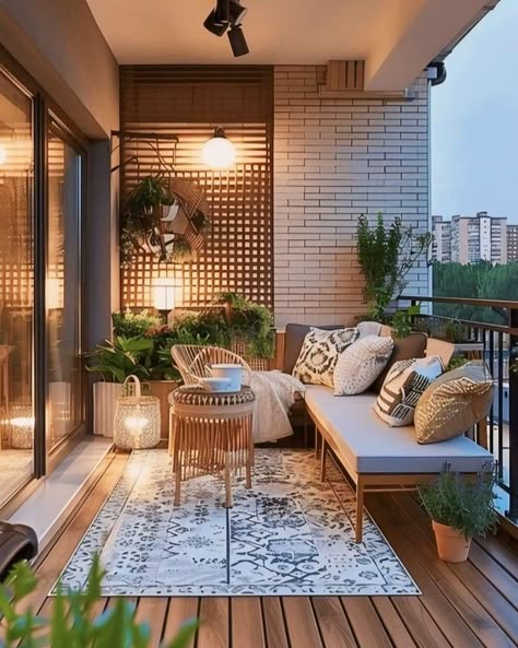 Apartment Terrace Design, Bright Color House, Color House, Patio Plans, Balcony Design Ideas, Small Balcony Garden, House Balcony Design, Small Balcony Design, Latest Living Room Designs