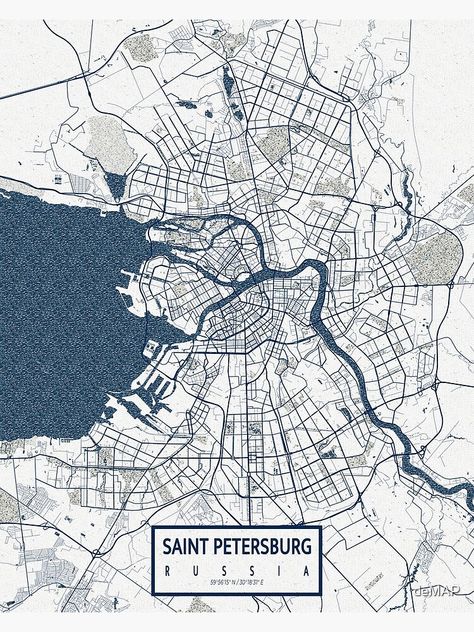 "Saint Petersburg City Map of Russia - Coastal" Poster for Sale by deMAP | Redbubble City Infographic, Map Of Russia, Urban Mapping, Russia Map, Maps Aesthetic, City Layout, Tourist Map, Urban Street Art, City Map Art