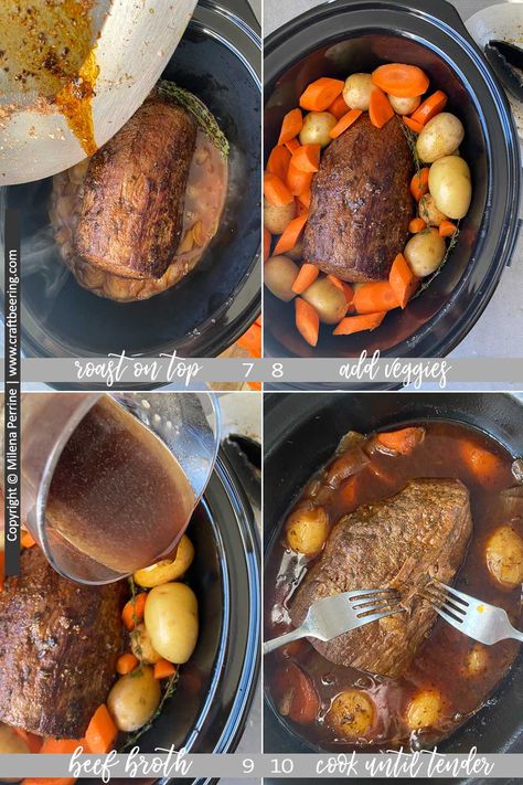 Recipes For Round Roast, Beef Eye Roast Crock Pot, Beef Too Round Roast Crock Pot, Crock Pot Beef Bottom Round Roast, Crockpot Eye Round Roast, Slow Cooker Beef Round Roast, Beer Pot Roast Crockpot, Round Top Roast Recipes Slow Cooker, Round Bone Roast Crockpot