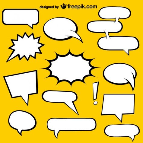 Comic Book speech bubbles free elements Vector | Free Download Bubbles Clipart, Comic Book Bubble, Yellow Bubbles, School Doodle, Comic Template, Photo Comic, Book Text, Book Cover Design Template, Pop Art Background