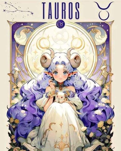 Astrology Character Design, Astrology Signs Illustration, Anime Zodiac Taurus, Moon Gif, Anime Zodiac Sagittarius, Zodiac Signs Girls Art, Moon Wallpaper, Moon Zodiac, Taurus Art