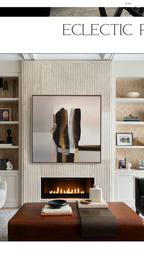 Modern Sleek Fireplace Wall, Tambour Fireplace, Reeded Fireplace Wall, Fluted Fireplace Wall, Reeded Plaster Fireplace, Fluted Fireplace Mantle, Fluted Marble Fireplace, Fireplace Linear, Fluted Fireplace