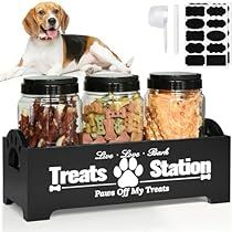 Dog Food Bin, Dog Treat Jars, Dog Treat Holder, Dog Treat Container, Pet Food Storage Container, Make Dog Food, Dog Food Container, Dog Kitchen, Dog Cafe