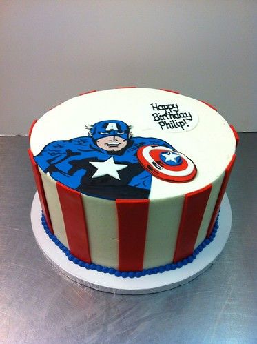 Captain America birthday cake | Polkadots (Olga) | Flickr America Birthday Cake, Captain America Birthday Cake, Boys Bday Cakes, Captain America Birthday Party, Superhero Cakes, Captain America Cake, America Cake, Captain America Birthday, America Party