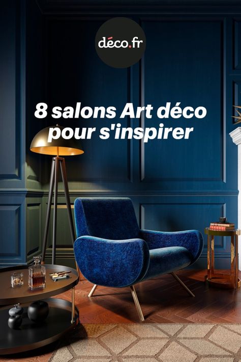 Bien que le style Art déco ait ses propres caractéristiques, rien ne vous empêche de l’adopter à votre façon en l’associant à quelques détails d’un autre genre. Que ce soit un clin d’œil exotique, vintage, glamour ou que le style Art déco soit revisité de manière plus moderne… Découvrez 8 salons Art déco conçus différemment pour vous aider à trouver l’inspiration ! Decoration Salon Vintage, Art Deco Salon, Salon Art Deco, Modern Art Deco Interior, Neo Art Deco, Inspiration Deco, Art Deco Inspiration, Motif Art Deco, Salon Art