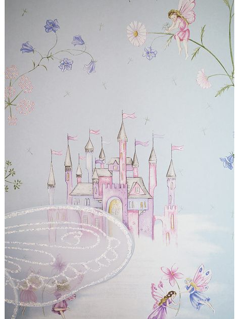 Fairy Bedroom Ideas For Kids, Girls Fairy Bedroom, Magical Wallpaper, Dreamy Castle, Castle Wallpaper, Fairy Bedroom, Castle Bedroom, Fairy Room, Toddler Bedroom Girl