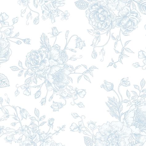 Breathe timeless elegance into your space with our delightful Romantic Roses wallpaper. As if lifted from the pages of a Victorian-era sketchbook, delicate roses dance in a baby blue hue on a crisp white canvas. The gentle tones of this rose wallpaper infuse living rooms, bedrooms and bathrooms with a calm, refined ambience. Perfect for creating a classic, understated aesthetic, Romantic Roses brings lashings of vintage charm. To style it, complement the soft blue roses with crisp whites, light greys or even touches of soft taupe for a cohesive look. Then, accentuate your space with subtle metallics or glass accents. Product Code: ILW50576 Finish: Flat Surface Washability: Not Washable Roll Size: 50cm x 10m Pattern Repeat: 50cm Application: Paste The Paper Light Blue Aesthetic Wallpapers, Light Blue Room Wallpaper, Light Blue Vintage Wallpaper, Vintage Floral Background Wallpapers, Blue Floral Wallpaper Bedroom, Light Blue And White Wallpaper, Light Blue Floral Wallpaper, Note Paper Aesthetic, Blue Aesthetic Soft