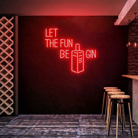 #NeonSigns #BrightIdeas #NeonSignNames #NeonInspiration #NeonRoom #RoomDecor Fun Bar Signs, Neon Sign Party, Room Studio, Red Bar, Party Bar, Let It Shine, Bar Wall Decor, Acrylic Board, Party Bars