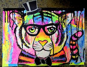 Tiger Paintings, 3rd Grade Art Lesson, Neon Tiger, Smart Class, Calendar Art, Animal Art Projects, 2nd Grade Art, 4th Grade Art, 5th Grade Art