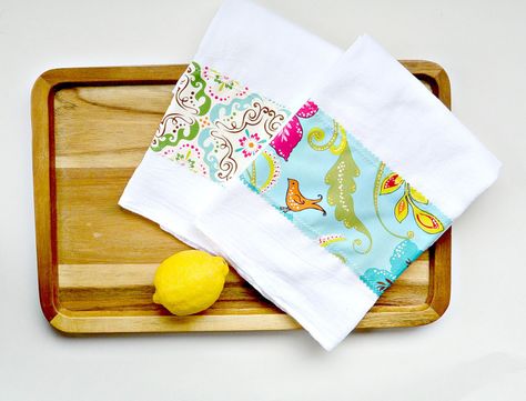 How to Make Tea Towel Diy Tea Towels, Mama In A Stitch, Tea Towels Diy, Diy Tea, Diy Towels, Custom Tea Towel, Sewing Projects For Beginners, Easy Sewing Projects, How To Make Tea