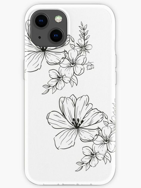 Flowers on white background. White Phone Case Ideas, Phone Case Drawing Ideas, Iphone Back Case, Eid Fitr, Phone Case Diy Paint, White Phone Case, Floral Cases, Mobile Cover, Floral Phone Case