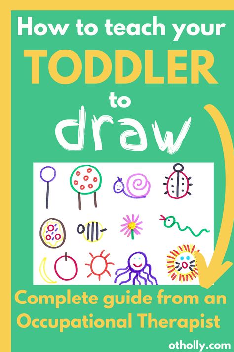 Not sure how to teach your toddler to draw? Or what activities you should be doing with your toddler to teach them to draw? See these activities ideas and full explanation of early drawing from an occupational therapist. You will have your toddler drawing and learning to draw in no time. #toddleractivities #toddlerdrawing#occupational therapy #teachtoddlertodraw Preschool How To Draw, Drawing Activities For Preschoolers, How To Draw Preschool, How To Draw For Preschoolers, How To Teach Drawing To Kids, Drawing Activities For Toddlers, Toddler Drawing Activities, Toddler Drawing Ideas, Preschool Drawing Activities