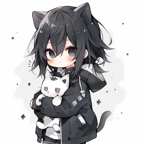 Kawaii Chibi, Anime Character, Gaming, Hair, Anime, Black, Kawaii