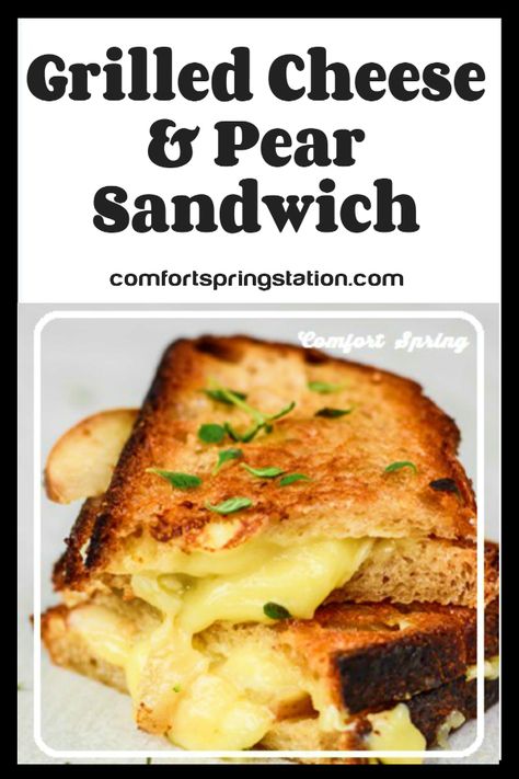 Pear And Gouda Grilled Cheese, Pear Grilled Cheese Sandwiches, Pear Sandwich Recipe, Grilled Pears Recipes, Grilled Cheese Brie, Pear Grilled Cheese, Pear Sandwich, Sandwiches Cold, Sandwich Melts