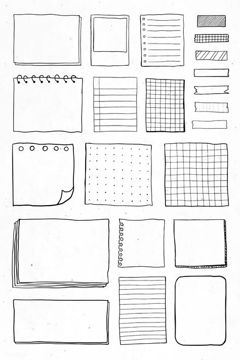 Blank reminder paper notes vector set | premium image by rawpixel.com / sasi Sticky Note Drawing, Blank Reminder Paper Notes, Notepad Sticker, Bullet Journal Boxes, Ide Jurnal, Journal Aesthetics, Notes Idea, Notepad Design, Blank Sheet Of Paper