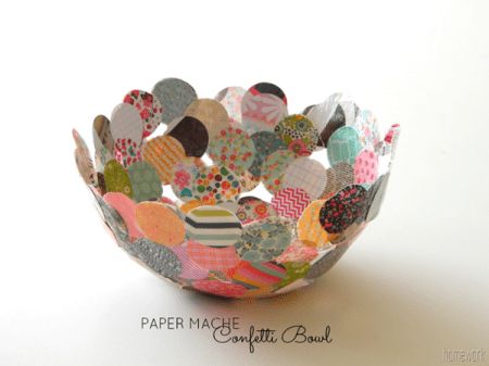 Beautiful-Confetti-Bowl Paper Mache Paste, Paper Mache Bowl, Confetti Bowl, Paper Mache Projects, Paper Bowl, Making Paper Mache, Paper Mache Bowls, Paper Mache Crafts, Paper Bowls